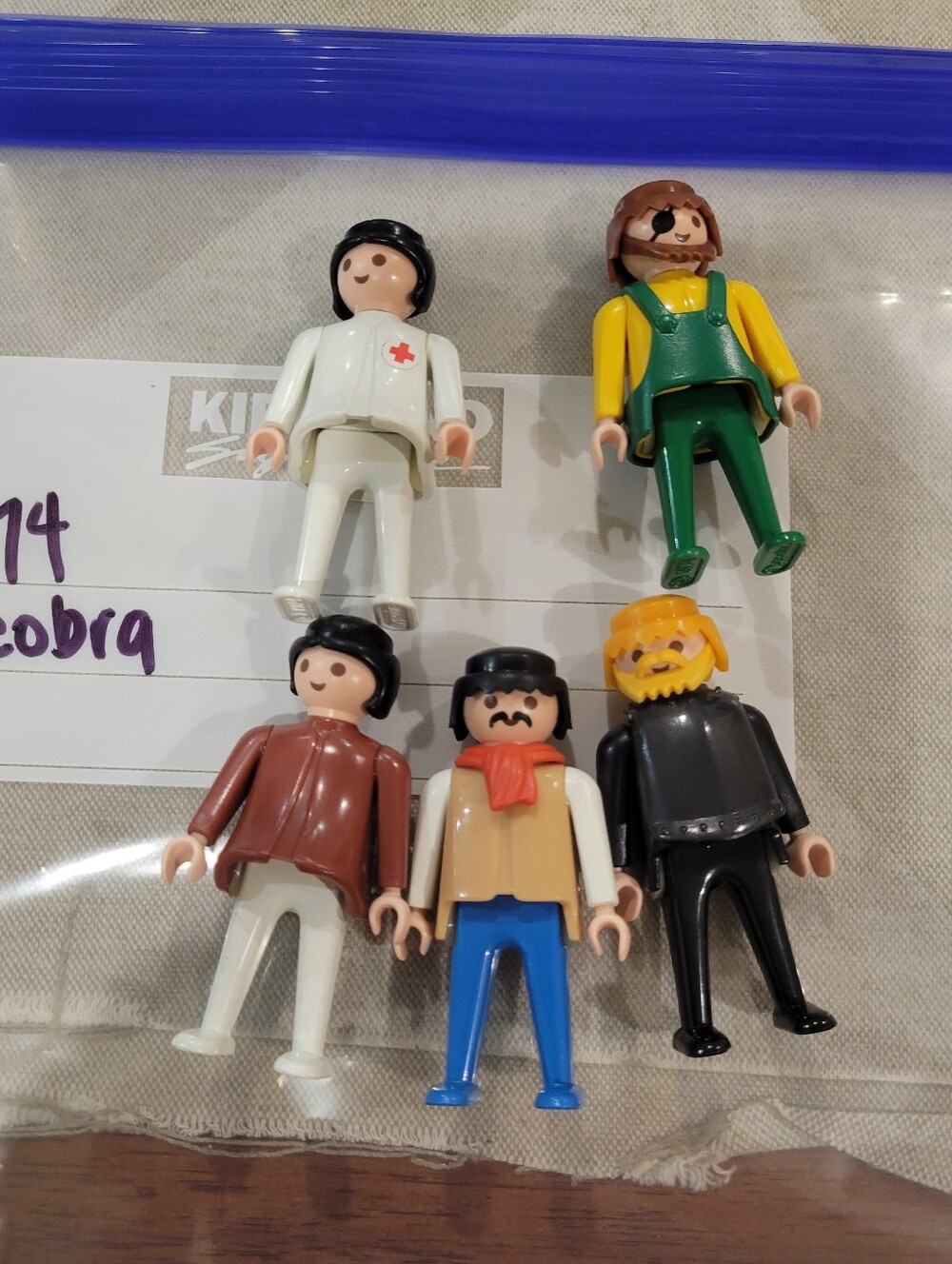 Vintage Playmobil Geobra Lot Of Figures 5 People 1974 Nurse Farmer